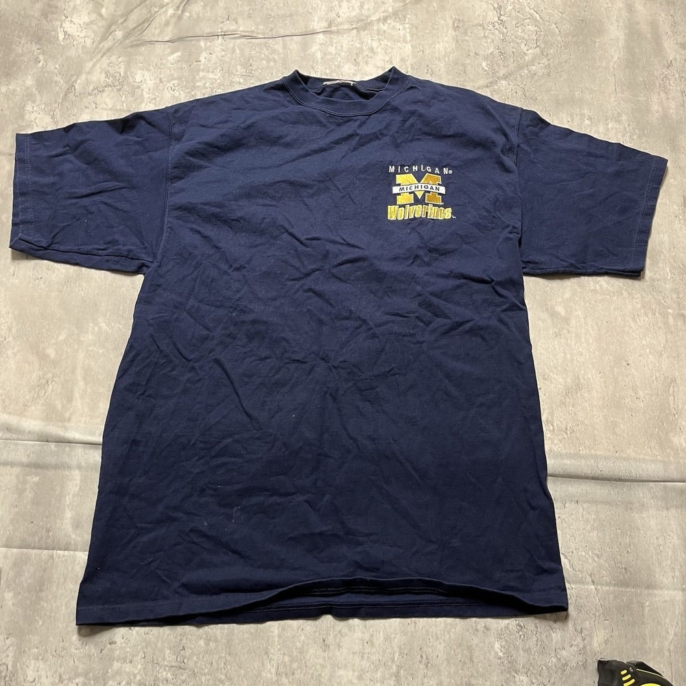 Michigan Wolverines Shirt Polo Mens Medium Navy Blue NCAA Basketball Jordan